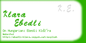 klara ebedli business card